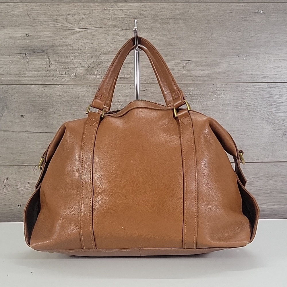 Madewell Classic Tan Leather Satchel Handbag